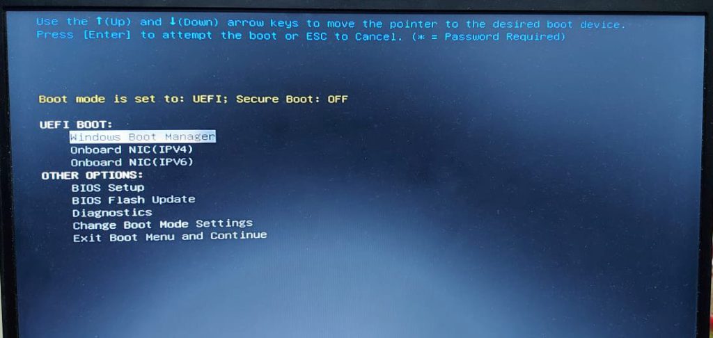 Blue Screen Of Death :UEFI