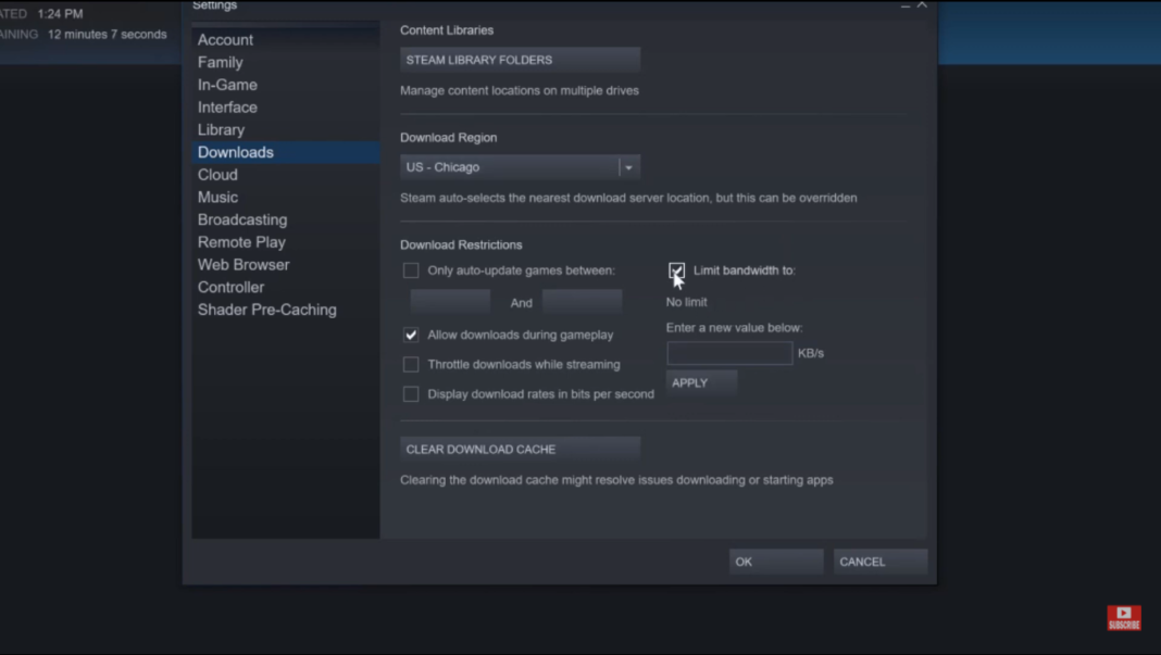 increase download speed steam
