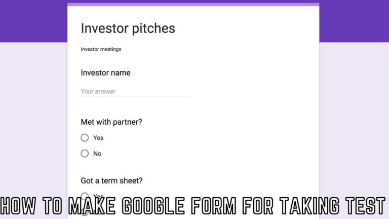 How To Make Google Form For Taking Test