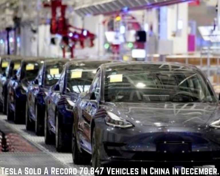 Tesla Sold A Record 70,847 Vehicles In China In December.