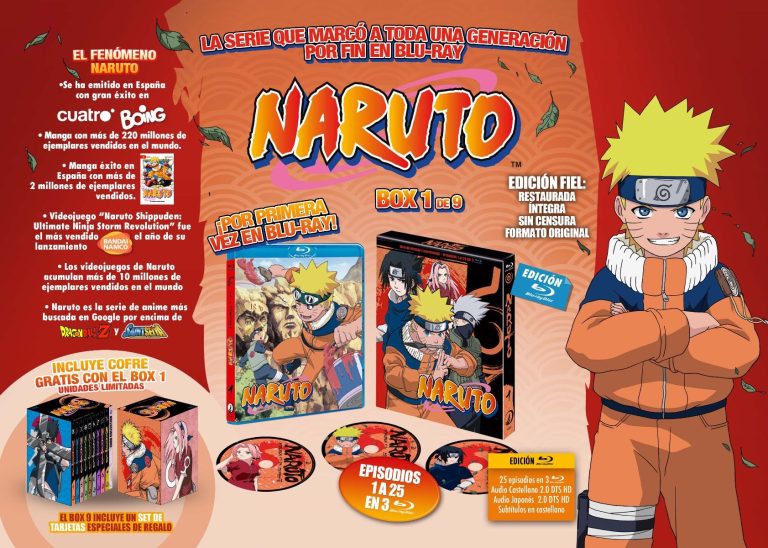 Details of the first Naruto box on Blu-ray and its subscription, on sale on March 25