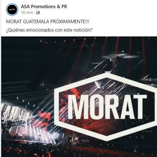Asa Promotions Morat concert in Guatemala