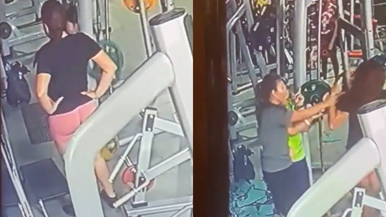 Video: Women fight in the gym over a weight machine